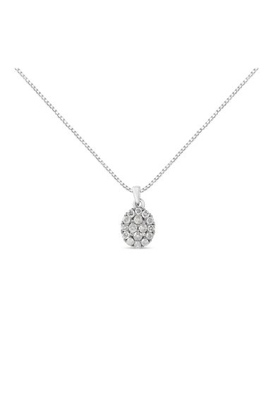 1 1/2 Cttw Diamond Oval Cluster Necklace